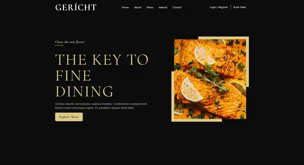 Landing de un Restaurant