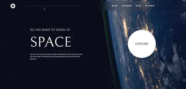 Space Tourism | Front End Mentor Challenge