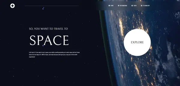 Space Tourism | Front End Mentor Challenge